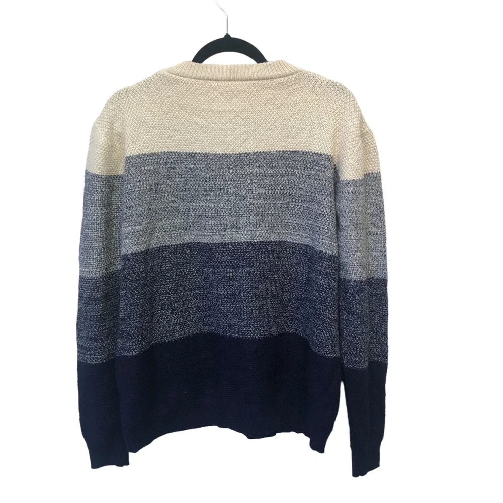 Khaki and Blue Striped Sweater size Medium - Picture 4 of 5